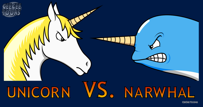 T-Shirt 'Unicorn Vs. Narwhal'